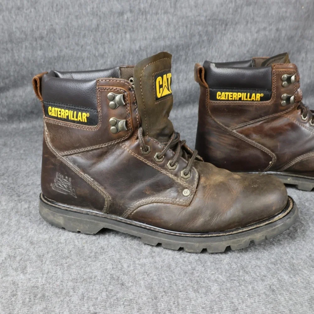 Caterpillar Boots Mens Size 13 Brown Leather Walking Machines Work Hiking Ankle